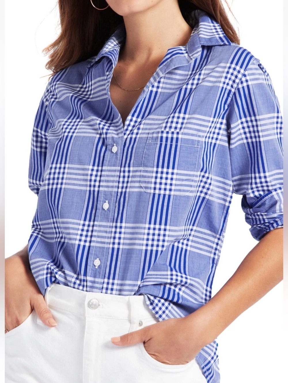 Grayson Blue Plaid Hero Blouse sz 4/6